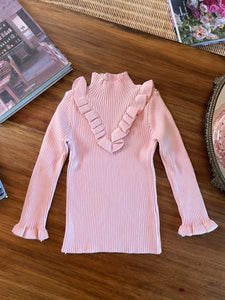 Polera Tejida Volado Pink