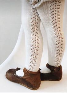 Medias Can Can con Calado Crema