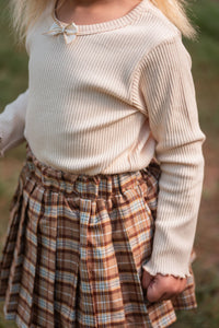 Blusa Acanalada (Crema, Blanca, Tierra)
