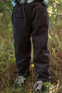 Pantalón en pana gris forrado