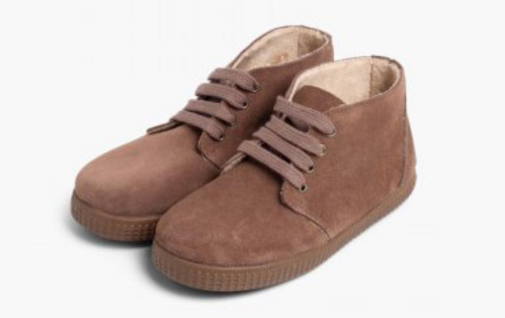 Botas de pelo interior con cordones - Color Topo