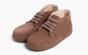 Botas de pelo interior con cordones - Color Topo