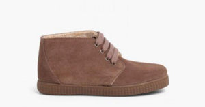 Botas de pelo interior con cordones - Color Topo