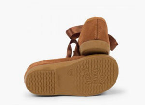 Zapato inglés niños en serraje - Color Camel