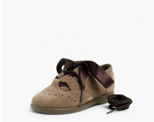 Zapato inglés niños en serraje - Color Topo