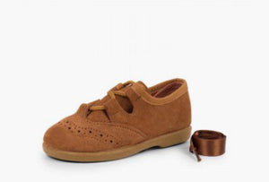 Zapato inglés niños en serraje - Color Camel