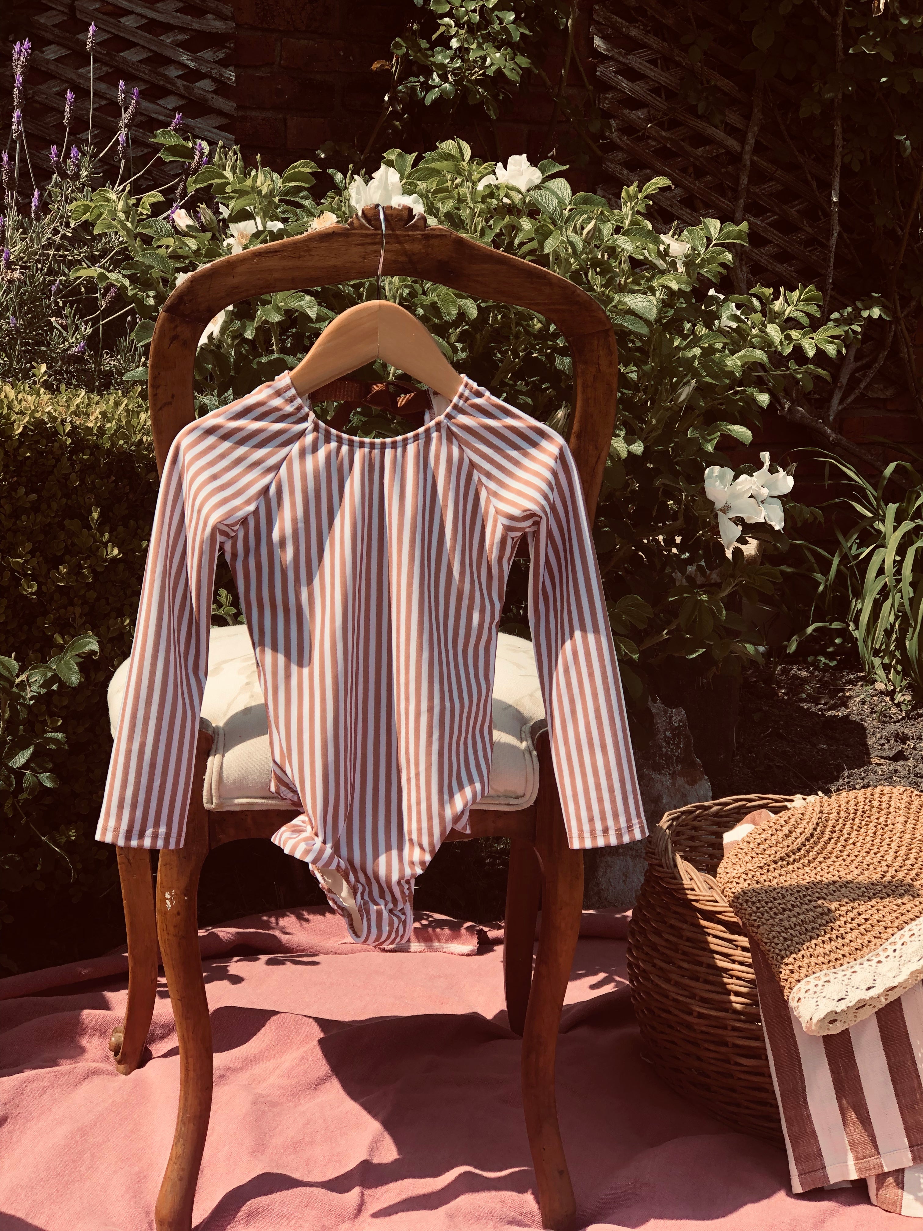 Traje de Baño a rayas Caramelo