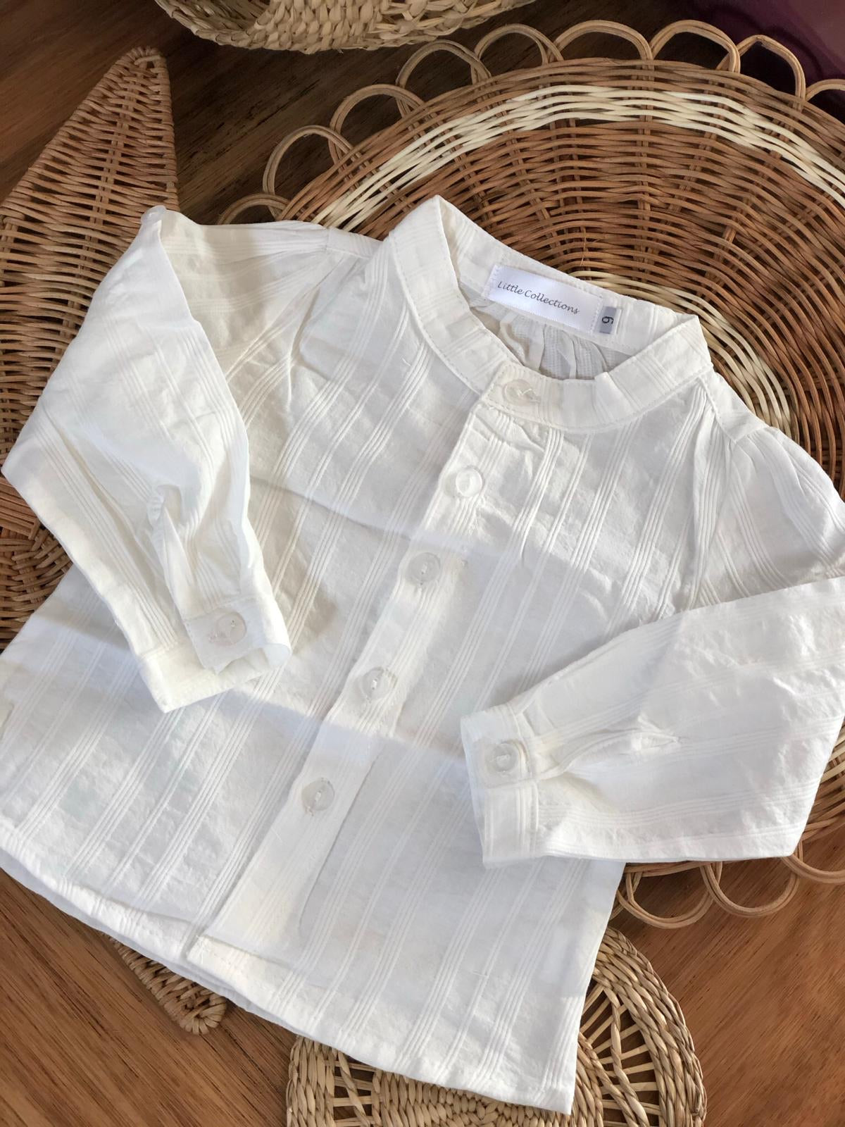 Camisa cuello Mao blanca