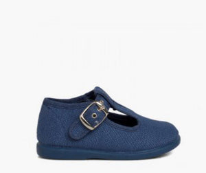 Pepitos niño lino con hebilla - Color Azul Azafata